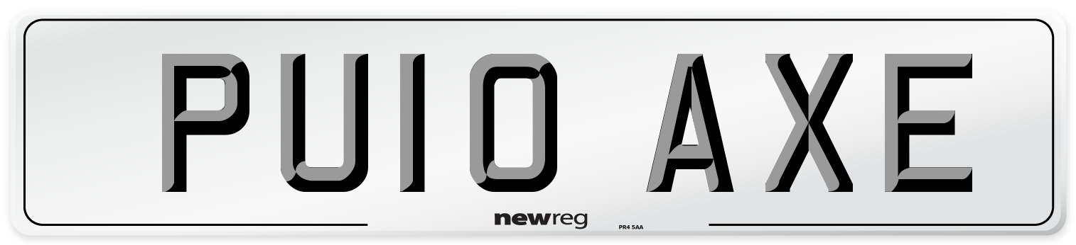 PU10 AXE Number Plate from New Reg